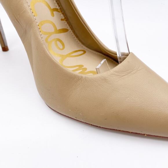 Sam Edelman Women's Hazel Pointed Toe Pump Pointed Toe Nude Leather Size 9 - Picture 11 of 12